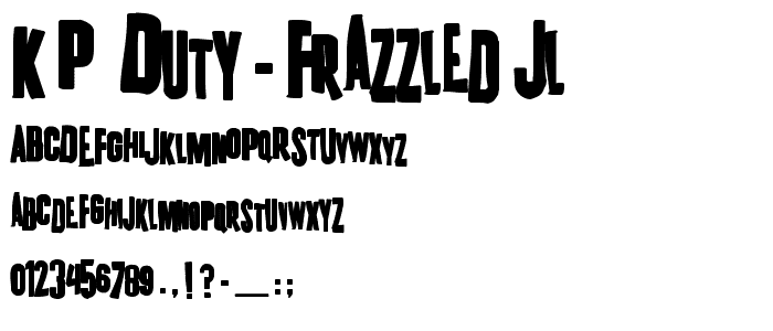 K_P_ Duty - Frazzled JL font